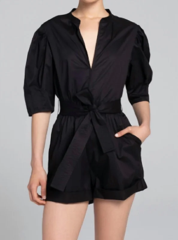 Noble And Elegant Erica Romper In Black