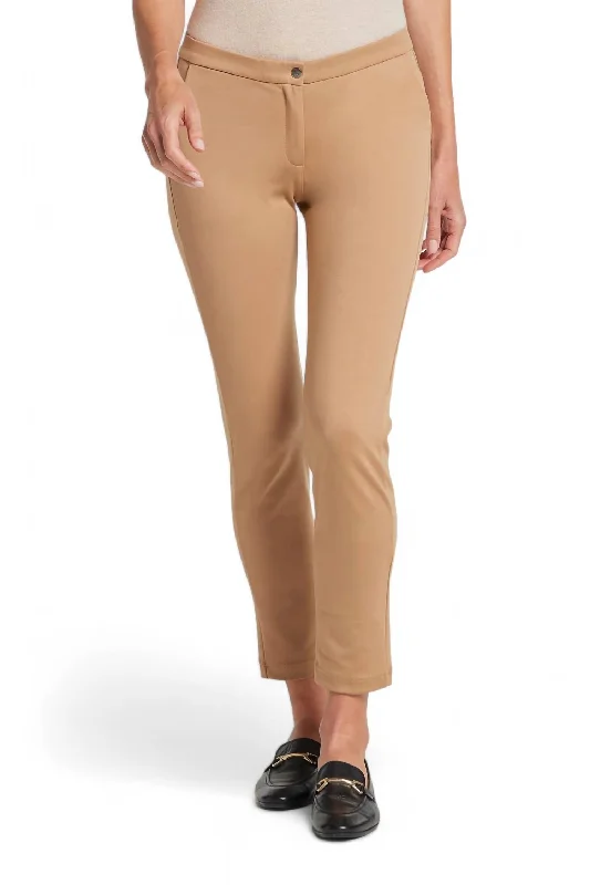 Slim Fit Gloria Ponte Pant In Camel