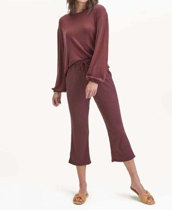 Lively And Youthful Hazel Rib Pant In Currant