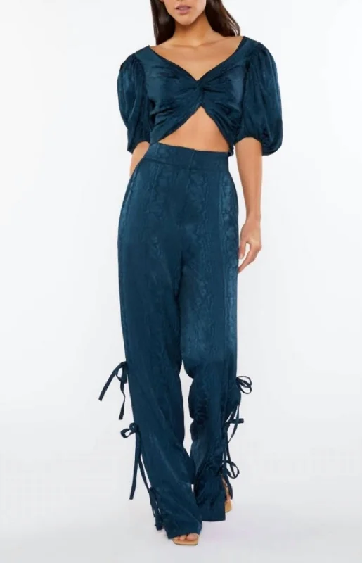 Urban Style Keaton Pant In Peacock Blue