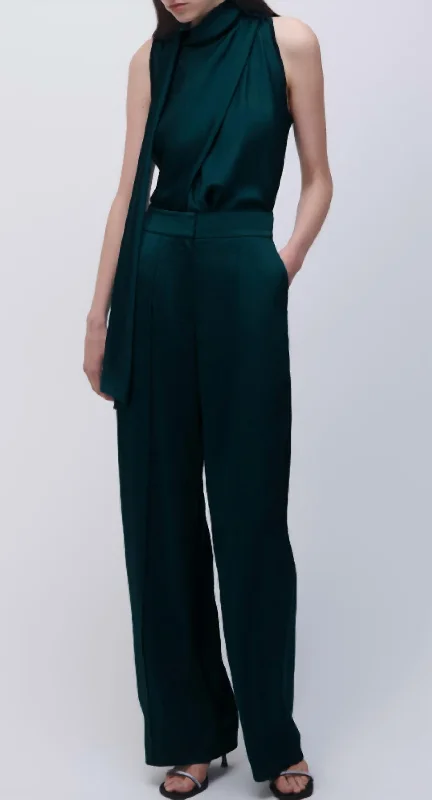 Simple Matching Kyra Wide Leg Pant In Emerald