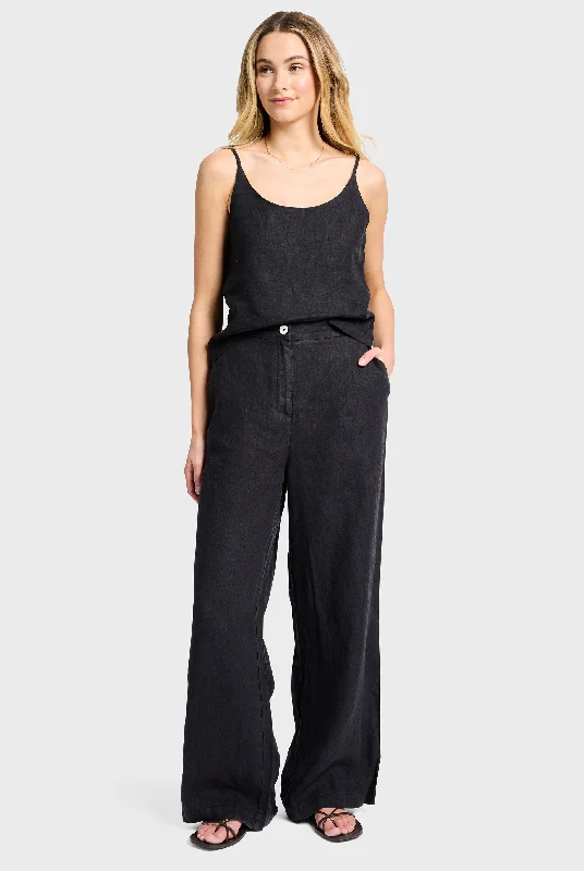 Feminine Charm Linen Relaxed Trouser