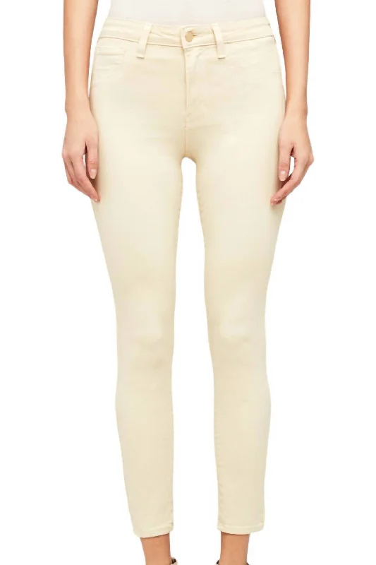 Comfortable And Versatile Margot High Rise Skinny Pant In Coconut