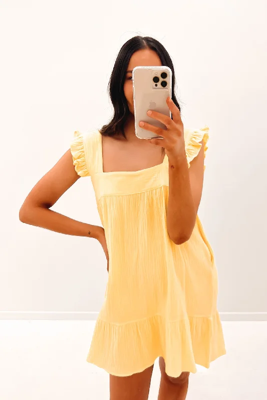 Elegant And Casual Nate Mini Dress Lemon