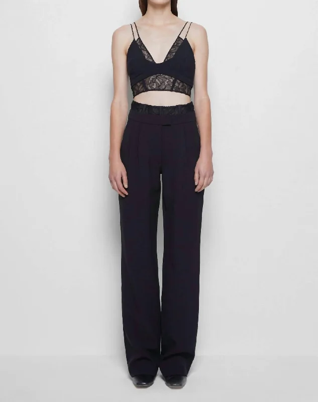 Lazy Style Nyla Corseted Pant In Black