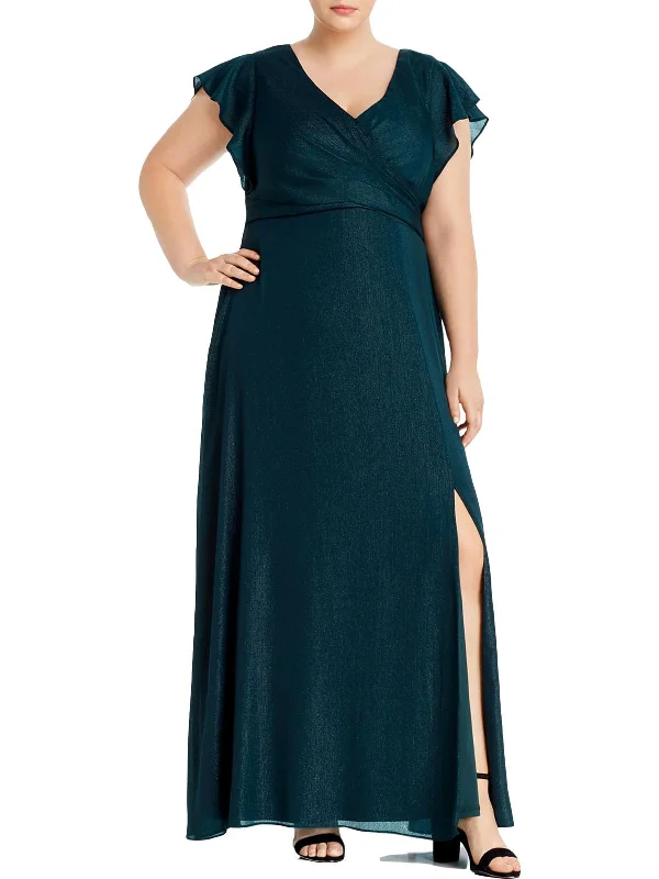 Lazy Home Plus Womens Pleated Maxi Evening Dress