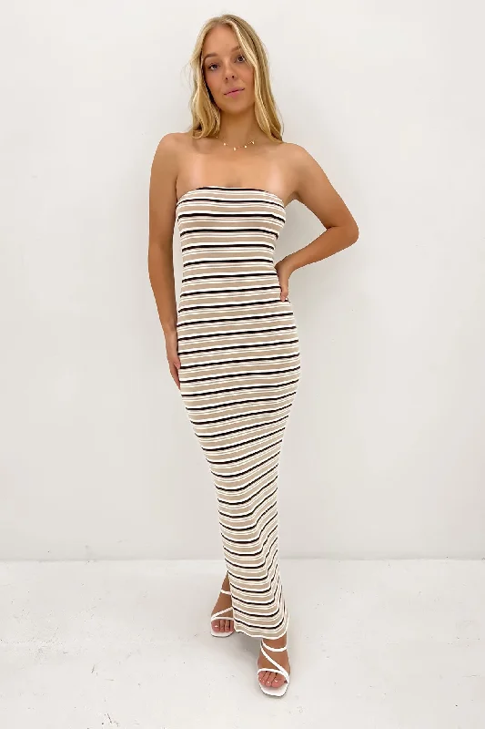 Fresh And Simple Seraphina Maxi Dress Brown Stripe