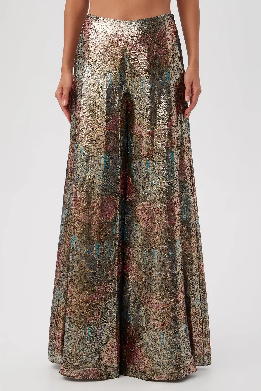 Carefree SIYA BUTTERFLY PRINT SILK WIDE LEG PANT