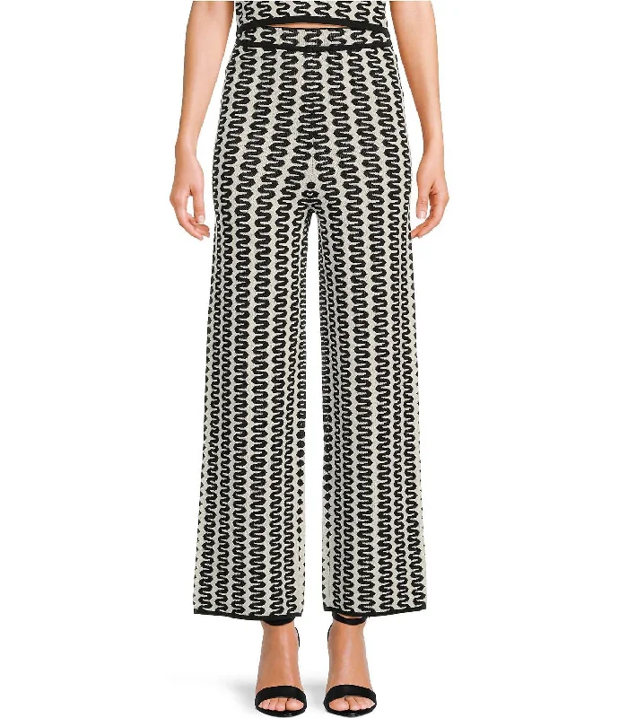 High Street Style Tahiti Knit Pant In Black/white