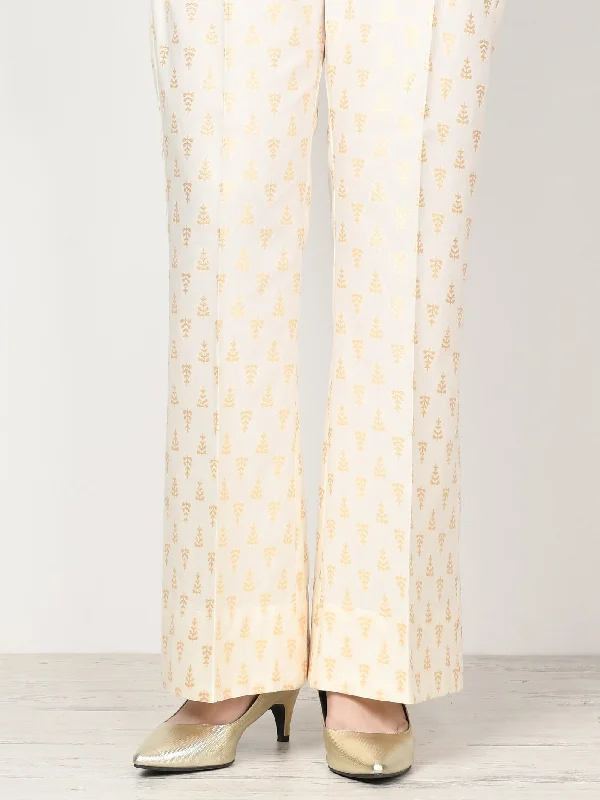 Fashionable And Versatile Unstitched Jacquard Trouser - Off White