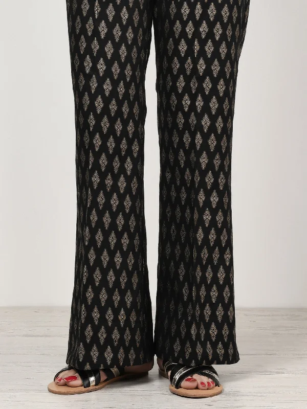 Stunning Fashion Unstitched Jacquard Trouser - Black