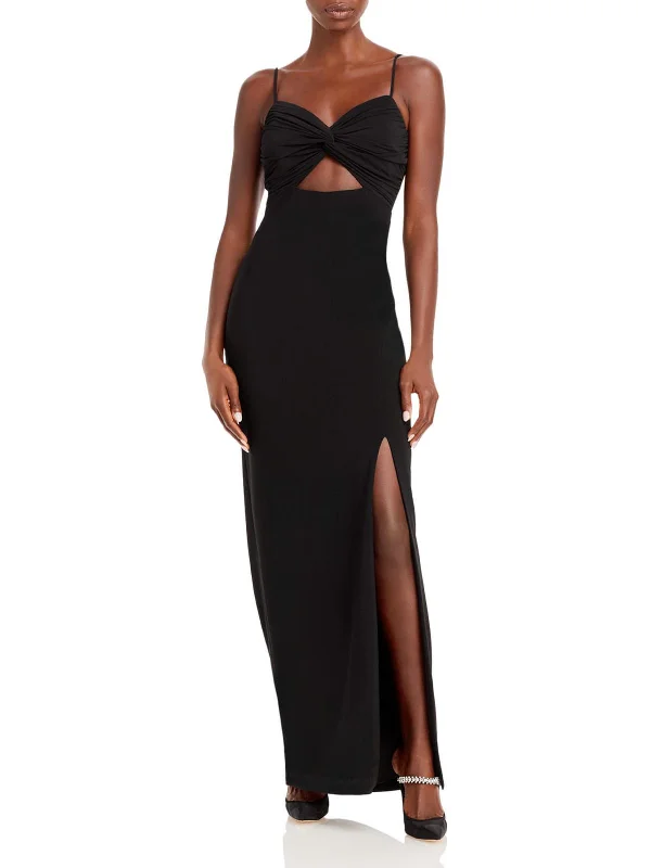 Street Cool Womens Cut-Out Knot Front Evening Dress