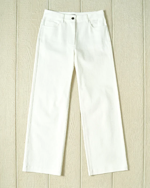 Double-sided Wear Women's Five Pocket Jean in White Denim