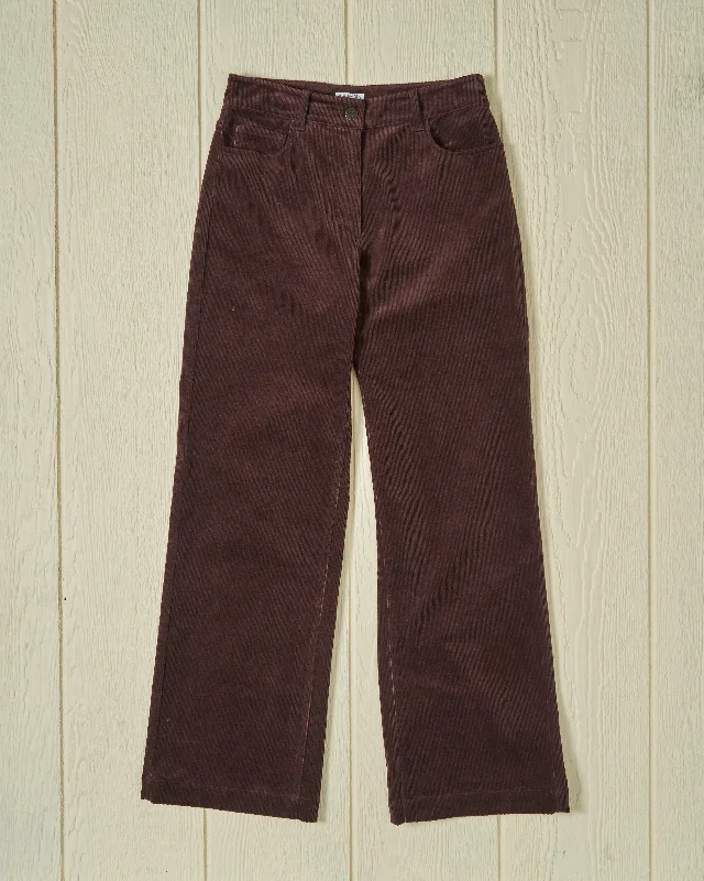 Short Design Women's Five Pocket Pant in Brown Corduroy