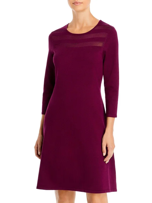 Modern Tailoring Womens Long Sleeve Knee Fit & Flare Dress